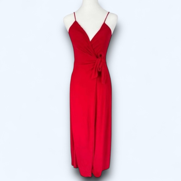 Misa Los Angeles Dresses & Skirts - Misa Los Angeles Veronica Dress Red Long Wrap Maxi Stretchy Romantic Glamorous